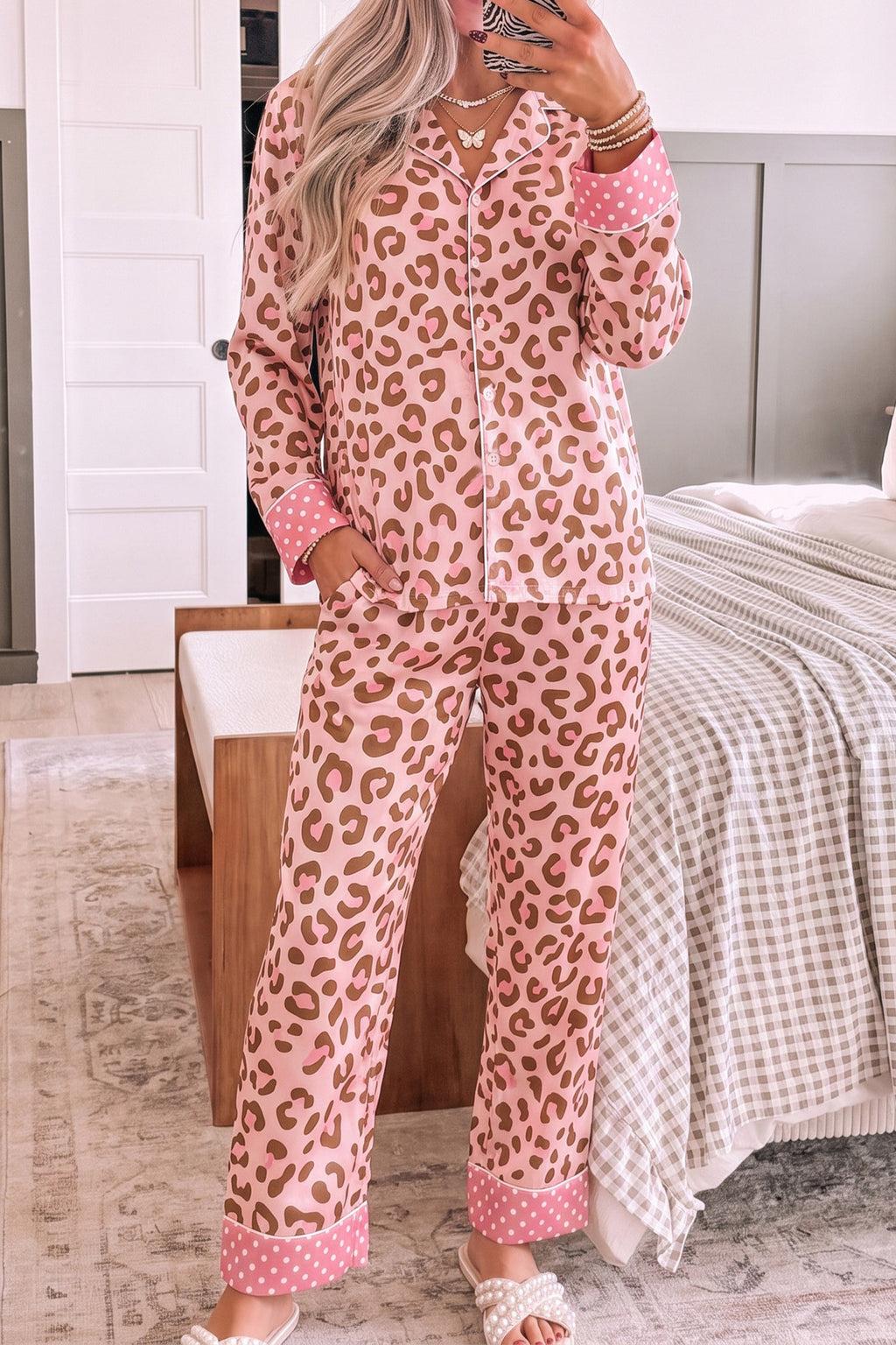 Pink Leopard Pajama Set