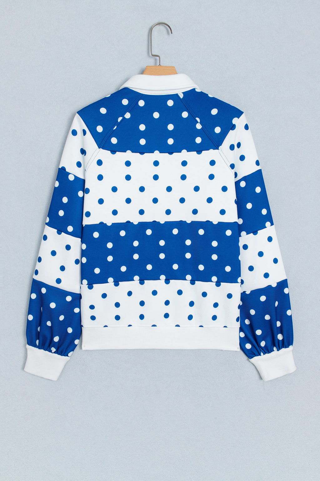Polka Dot Colorblock Half Zip