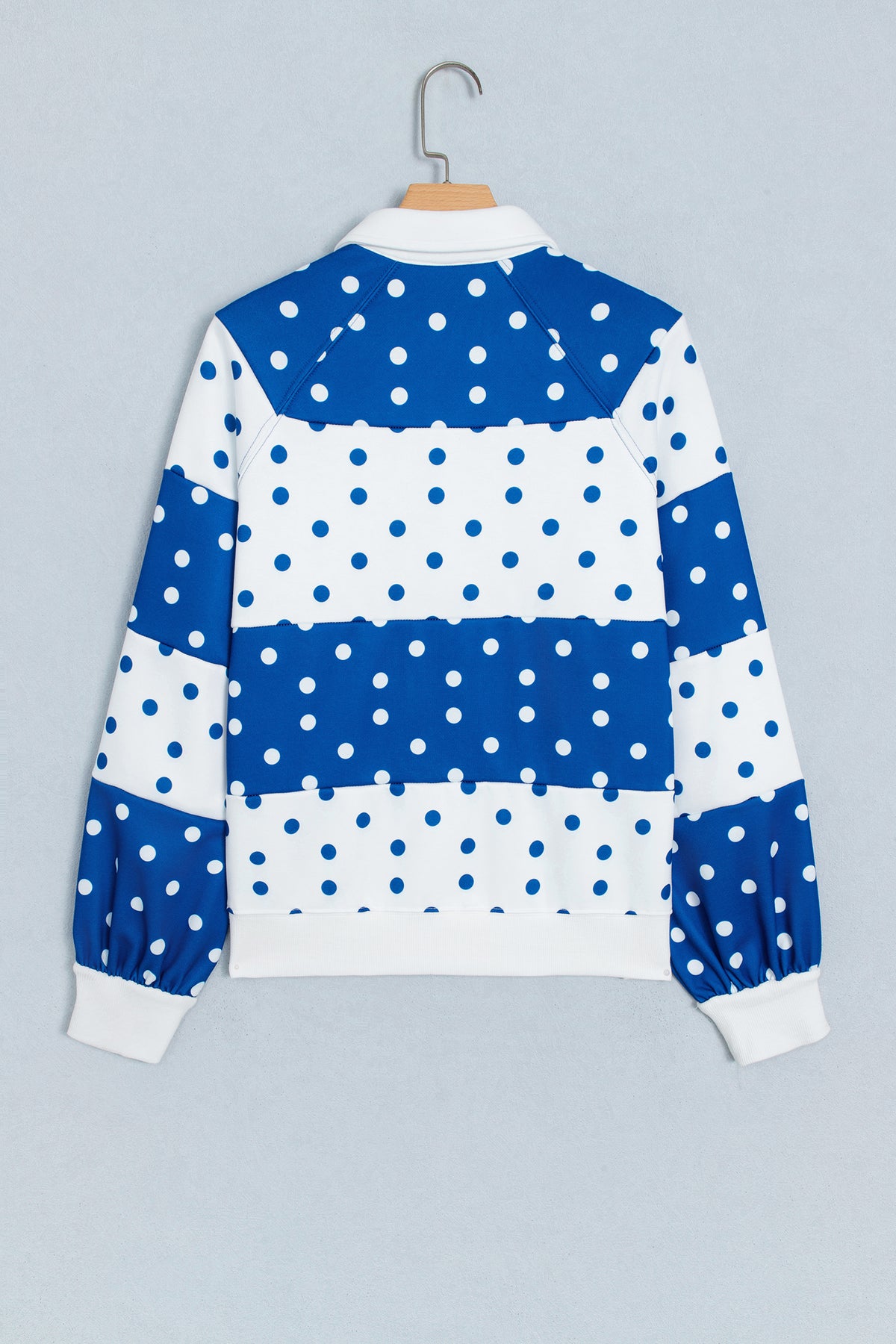 Polka Dot Colorblock Half Zip