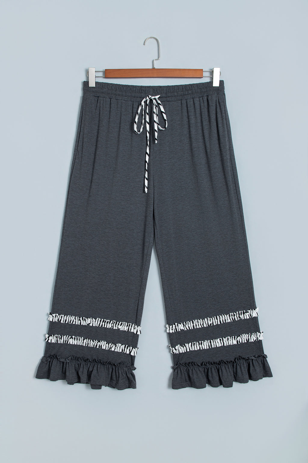 Ruffled Casual Wide Leg Pants