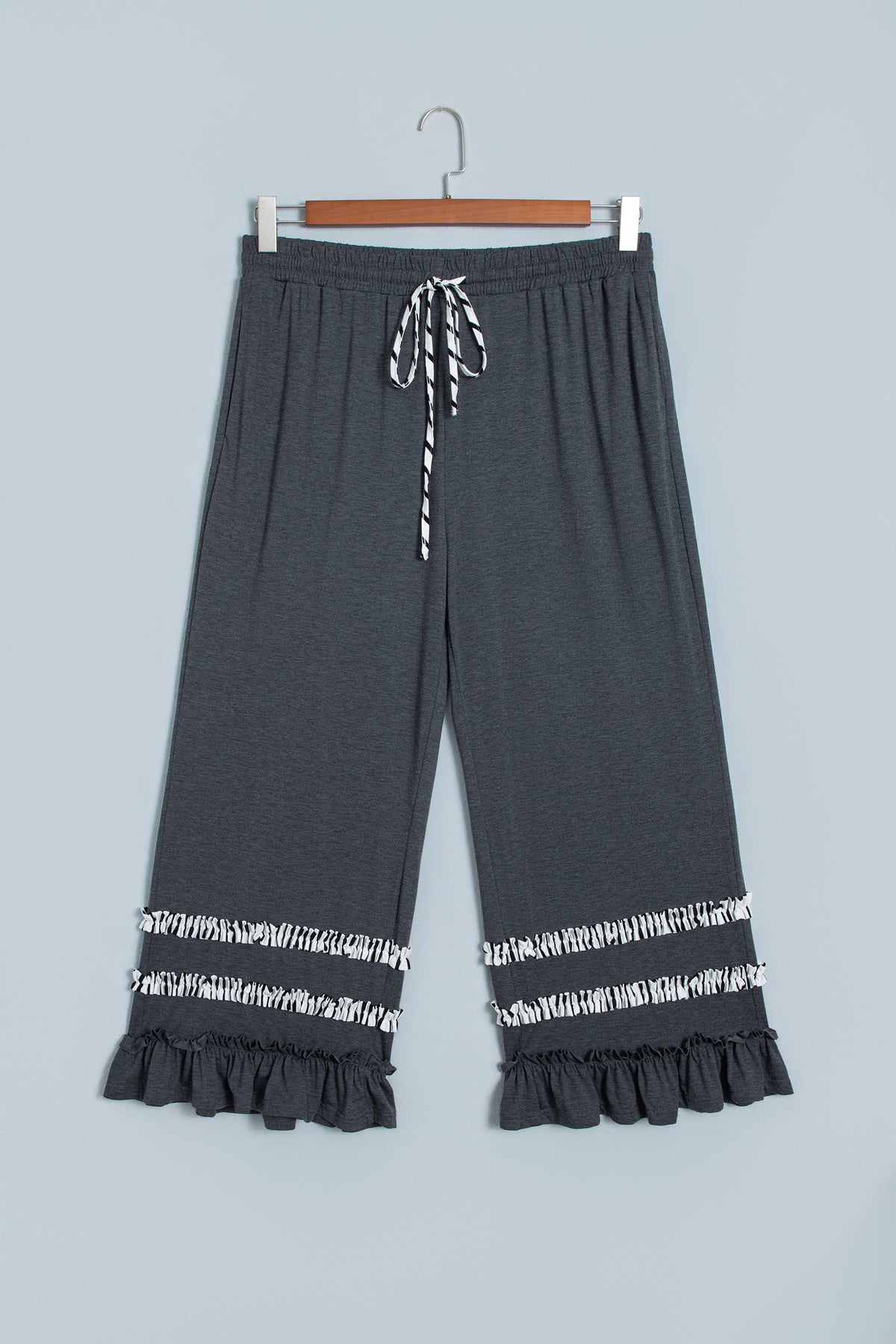 Ruffled Casual Wide Leg Pants