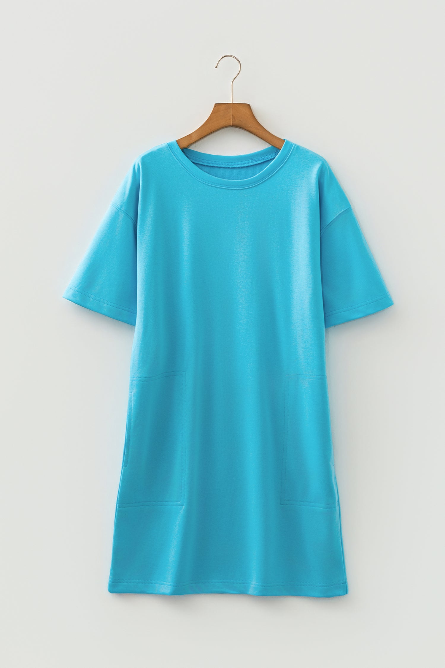Coral Paradise Drop Shoulder Loose Casual T Shirt Mini Dress