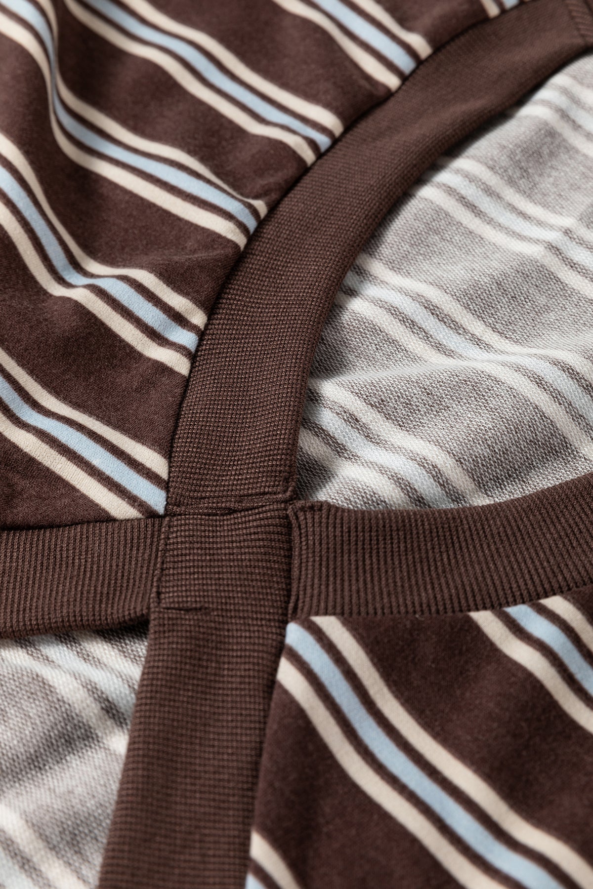 Stripe Cutout Long Sleeve and Wide Leg Pants