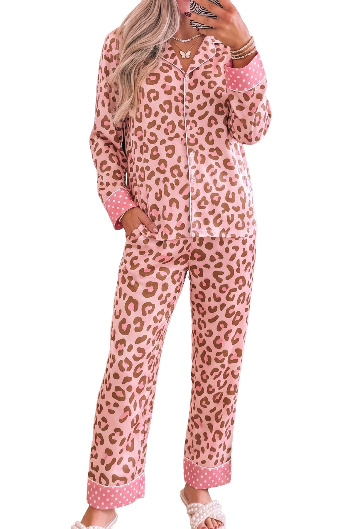 Pink Leopard Pajama Set