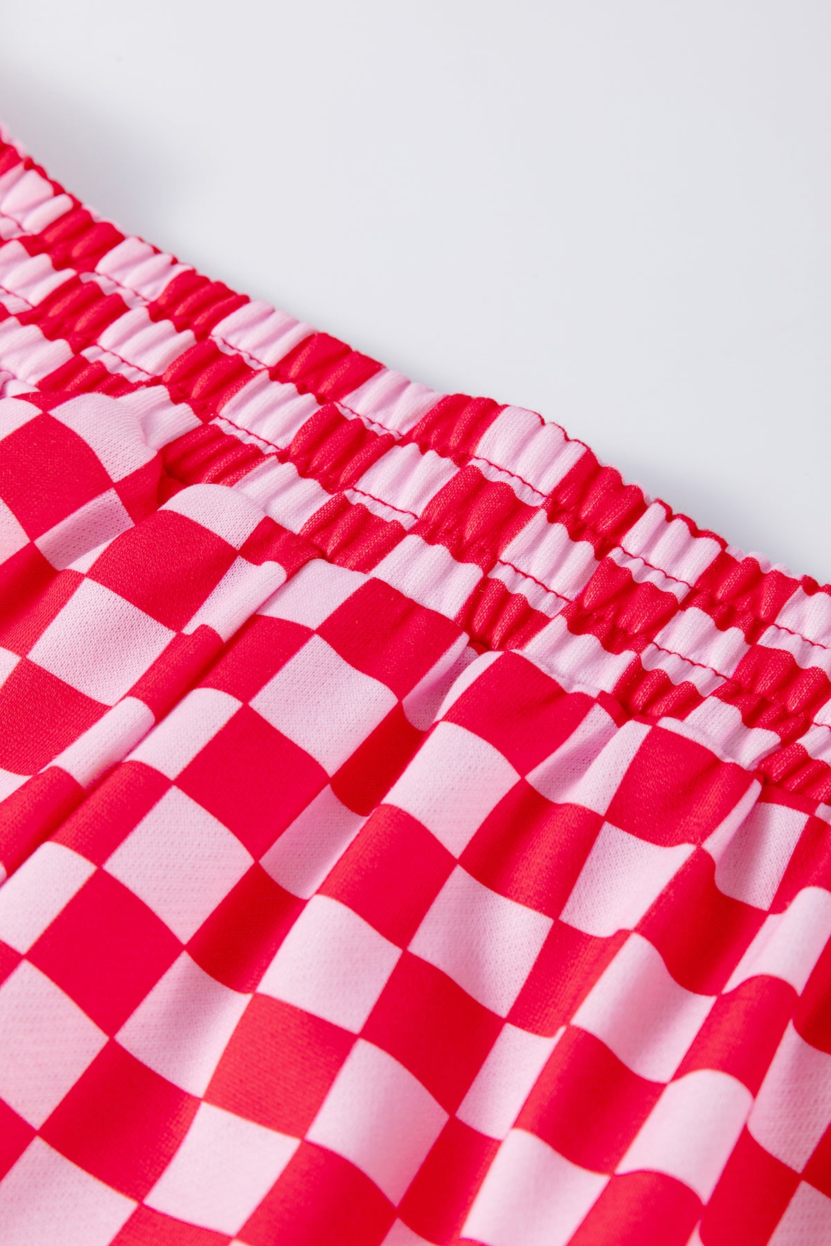 Pink Checkered Casual Pants
