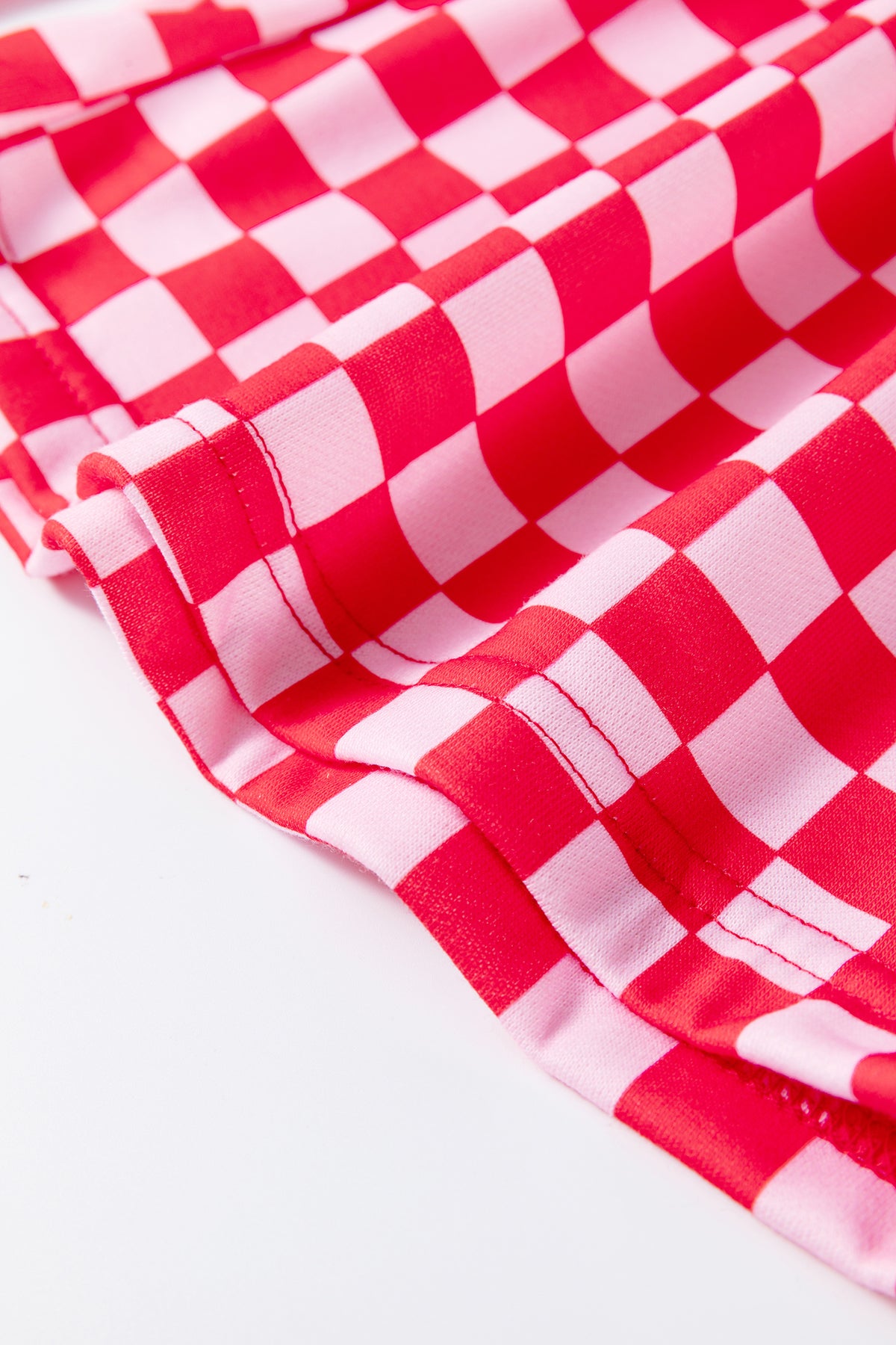 Pink Checkered Casual Pants