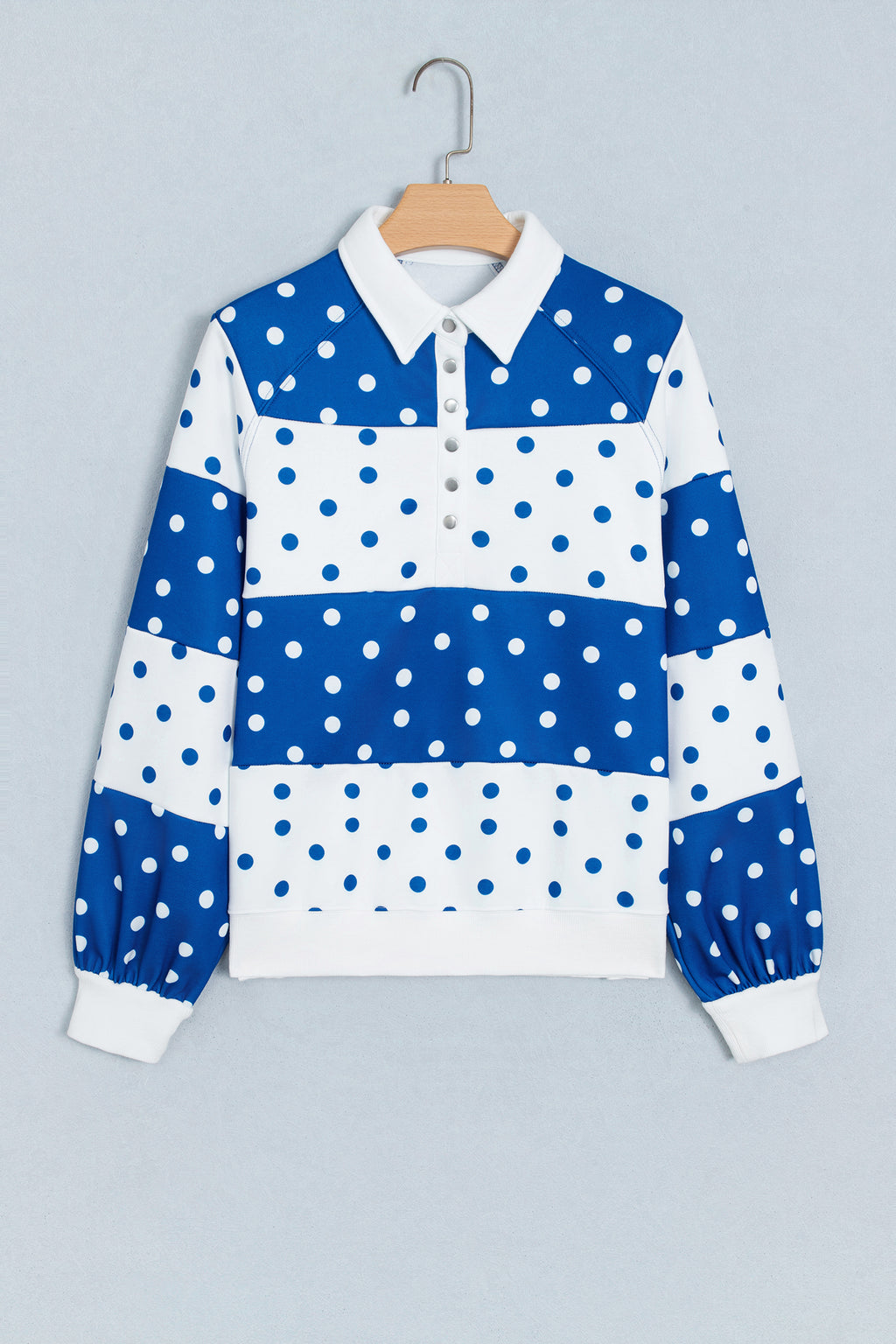 Polka Dot Colorblock Half Zip