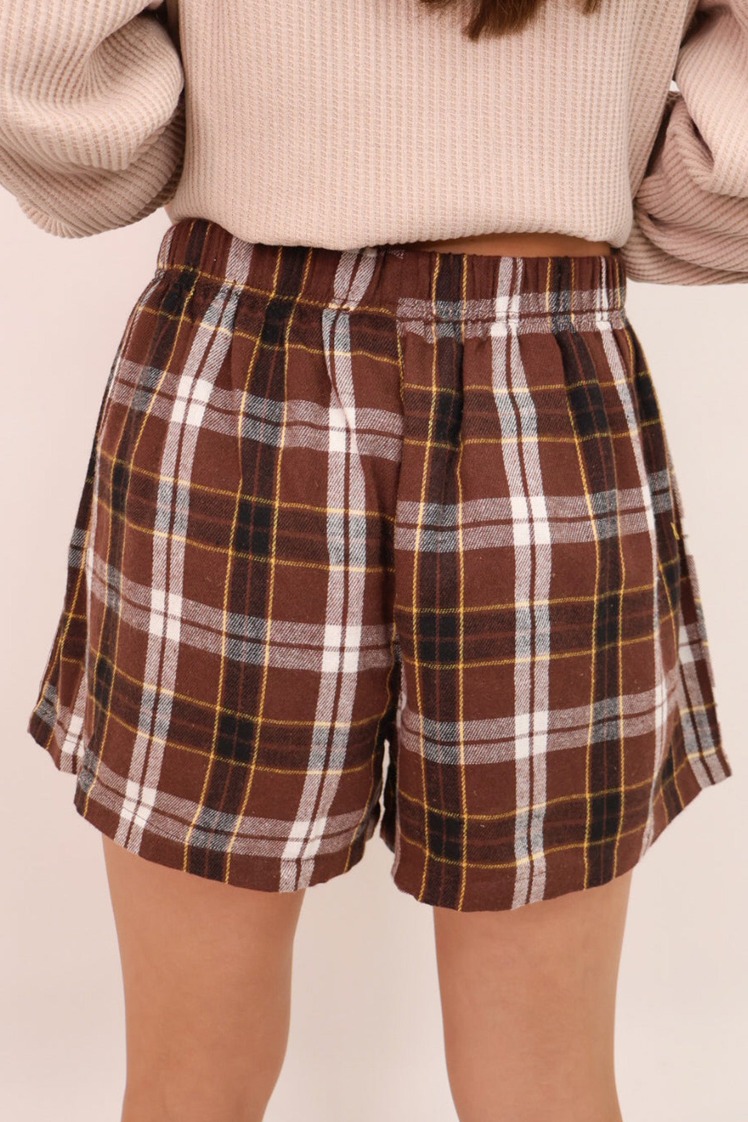 Brown Plaid Shorts
