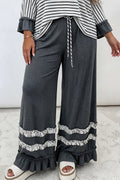 Ruffled Casual Wide Leg Pants